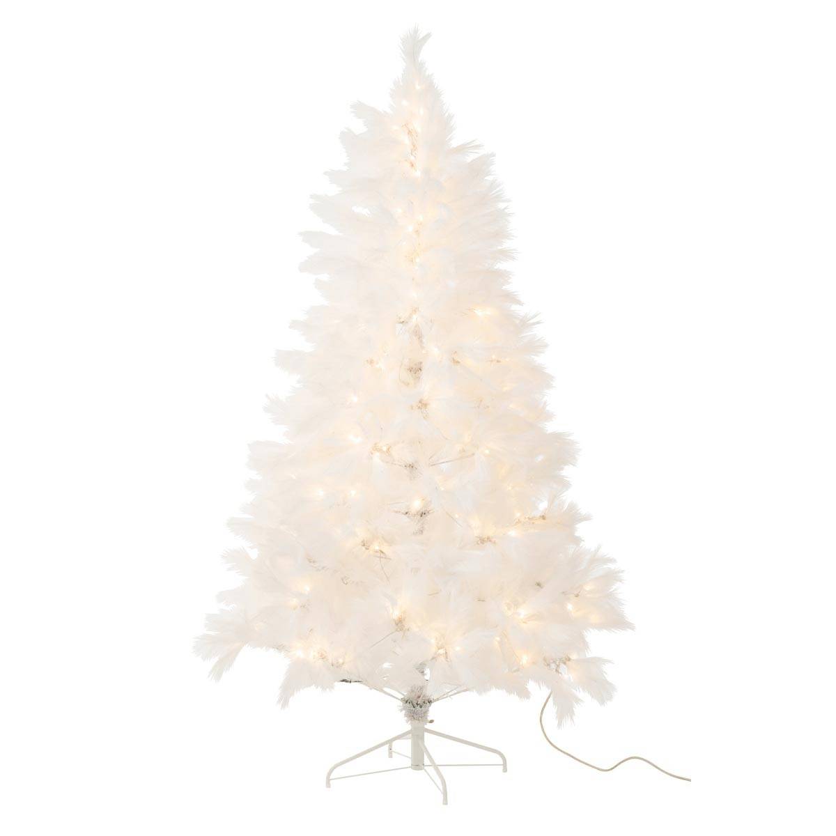 J-Line - Sapin de Noël Artificiel 400 LED "Pampa" 210cm Blanc - Image 1