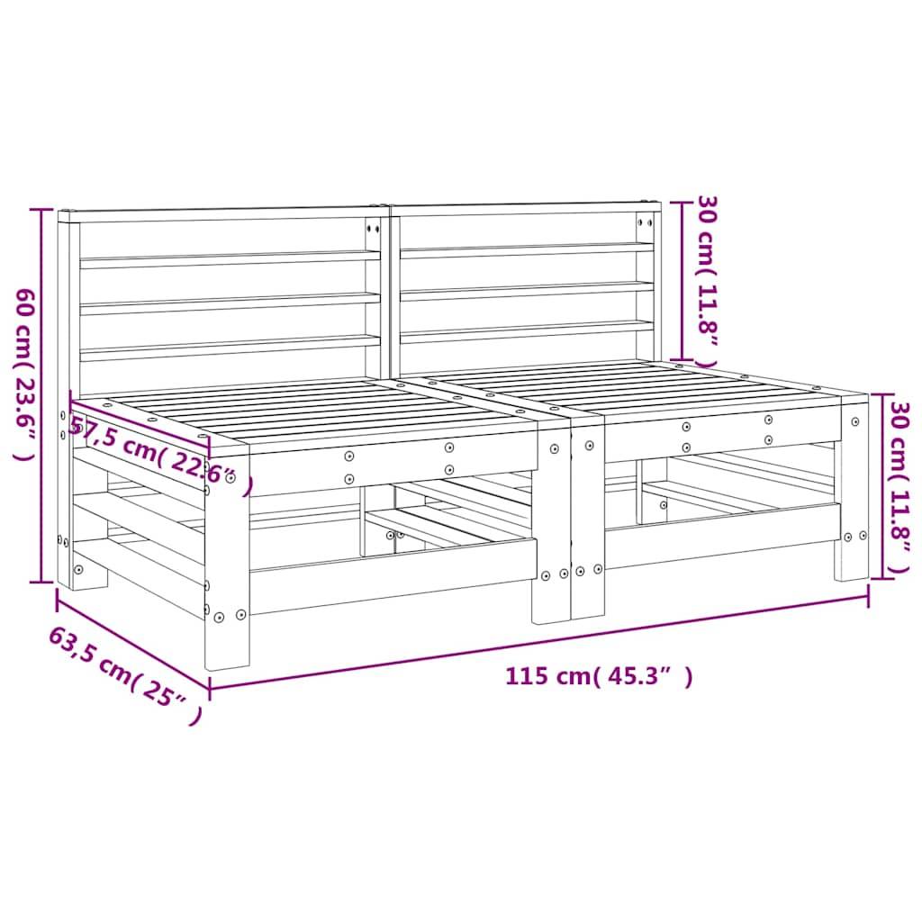 Vidaxl - Canapés centraux de jardin 2 pcs marron miel bois de pin solide vidaXL 825642 - Image 3