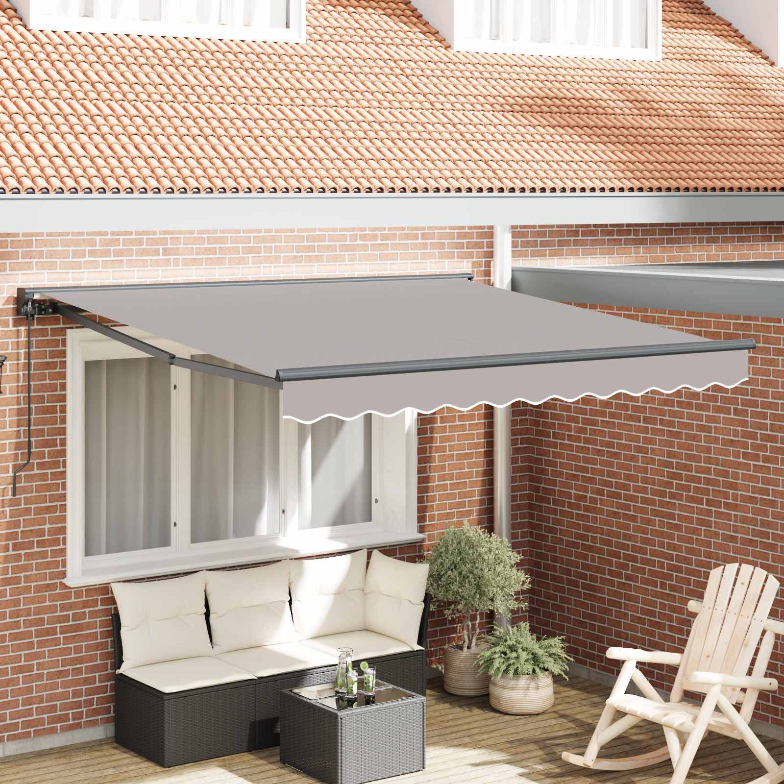 Vidaxl - Cadre d'auvent Gris clair 350 x 250 cm vidaXL 3330391 - Image 1