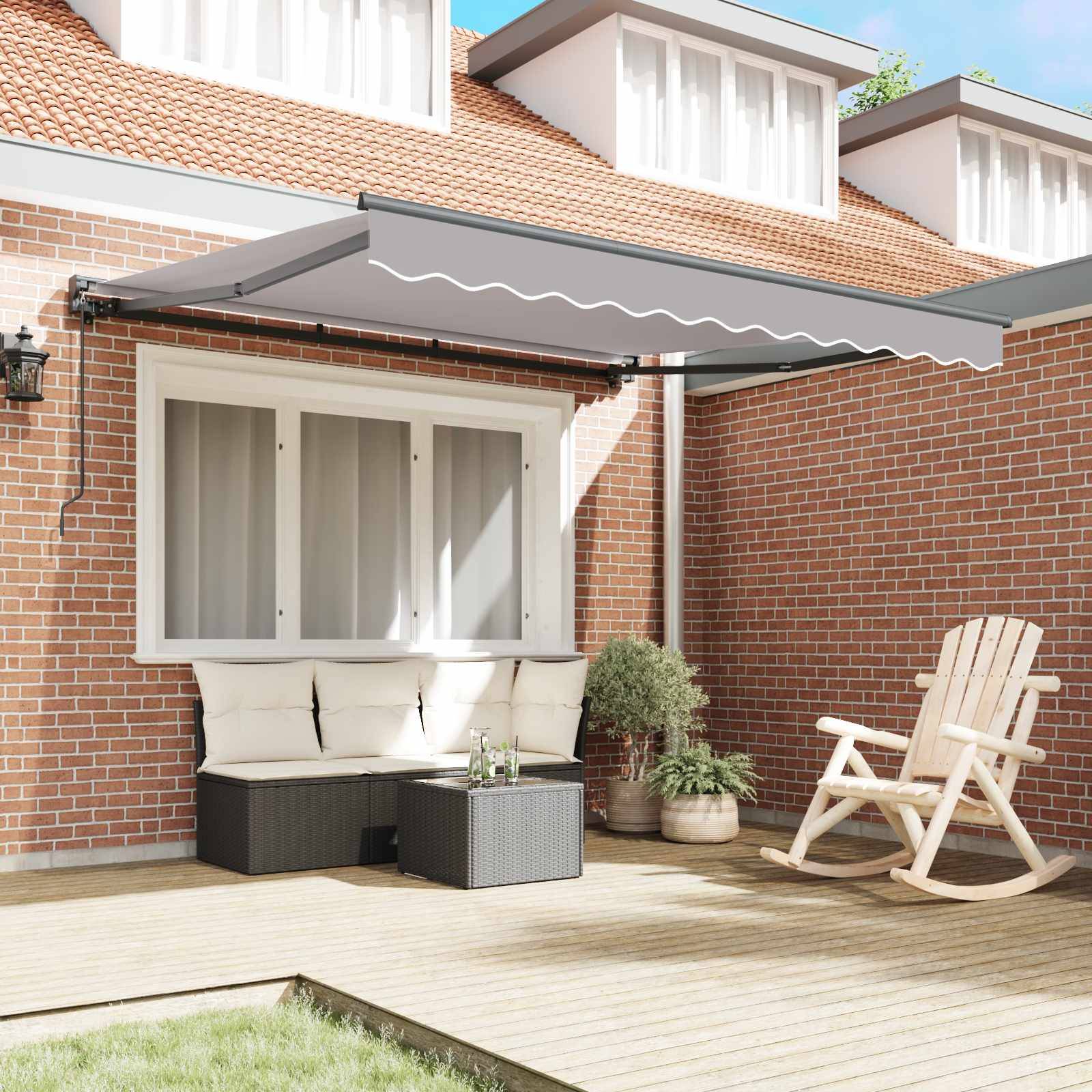 Vidaxl - Cadre d'auvent Gris clair 350 x 250 cm vidaXL 3330391 - Image 4