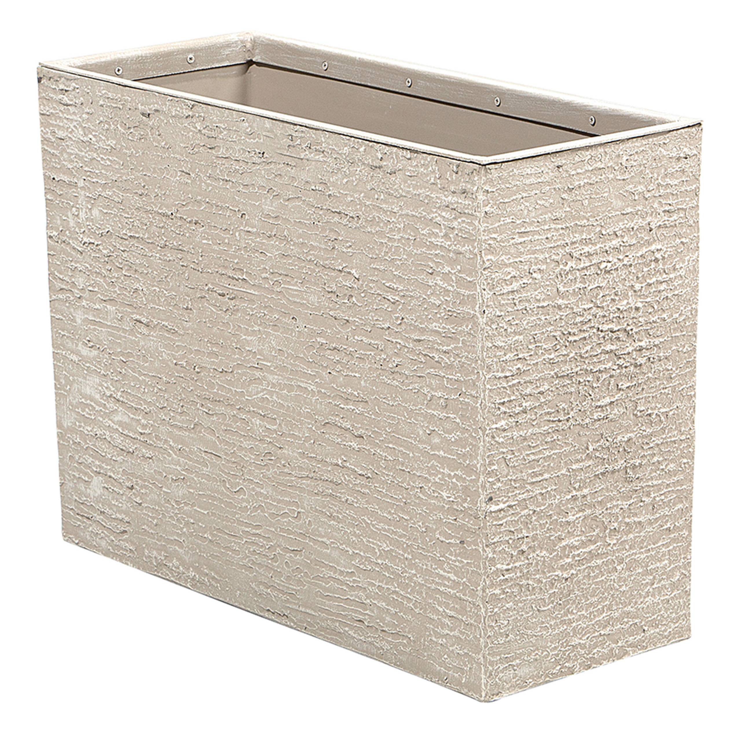 Beliani - Haut Cache-Pot Beige Rectangulaire 25 x 60 x 45 cm Bac à Fleurs en Pierre et Polyrésine au Design Moderne Idéal pour Extérieur et Intérieur Beliani - Image 4