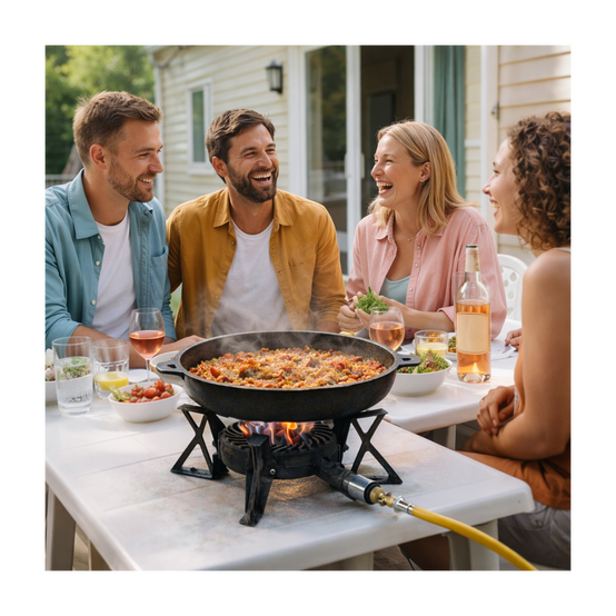 Rechaud gaz fonte véritable 7.5 kW 3 pieds Traiteur Réchaud portable Gaz Butane ou Propane Puissance réglable - Image 2