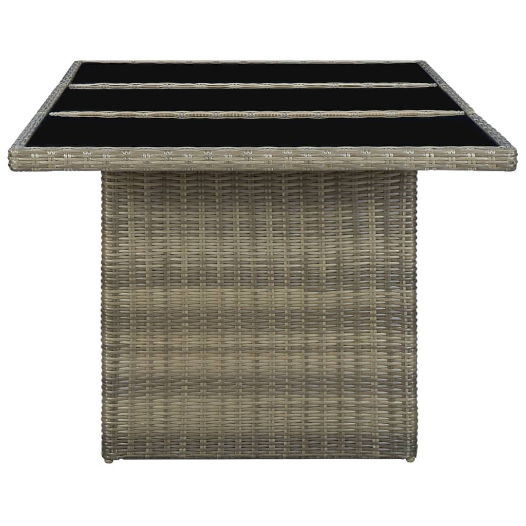 Table de Jardin Rectangulaire 200 cm Marron en Résine Tressée avec Plateau en Verre Noir – ComfortXL Outdoor Living - Image 3