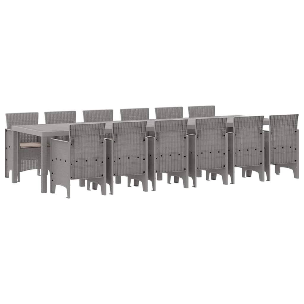 ComfortXL - Salon de Jardin Gris 12 Personnes en Poly Rattan Grande Table pour Recevoir sur la Terrasse Gris Clair – ComfortXL Outdoor Living - Image 2