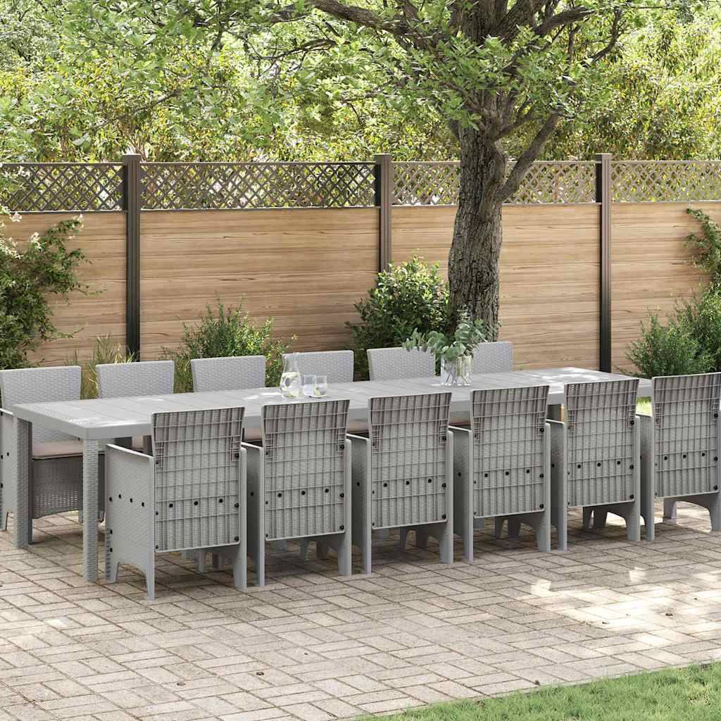 ComfortXL - Salon de Jardin Gris 12 Personnes en Poly Rattan Grande Table pour Recevoir sur la Terrasse Gris Clair – ComfortXL Outdoor Living - Image 1