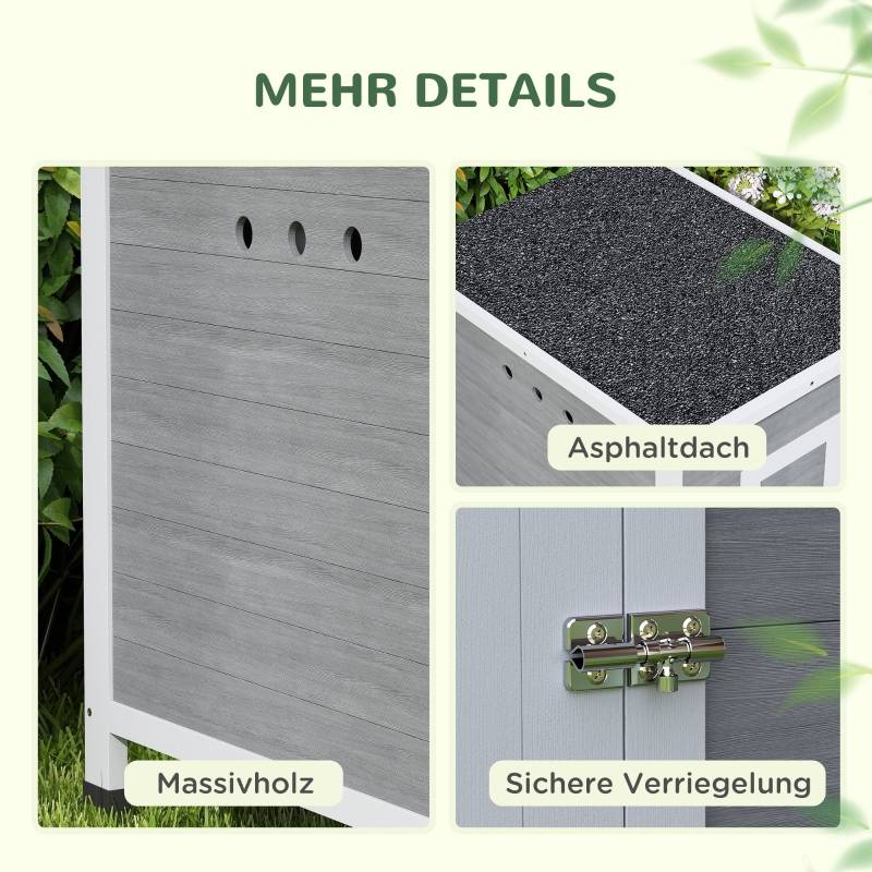 Abri Canards Poulailler Bois Sapin Toit Bitumé Ouvrant Nettoyage Facile Gris - ComfortXL Outdoor Living - Image 6