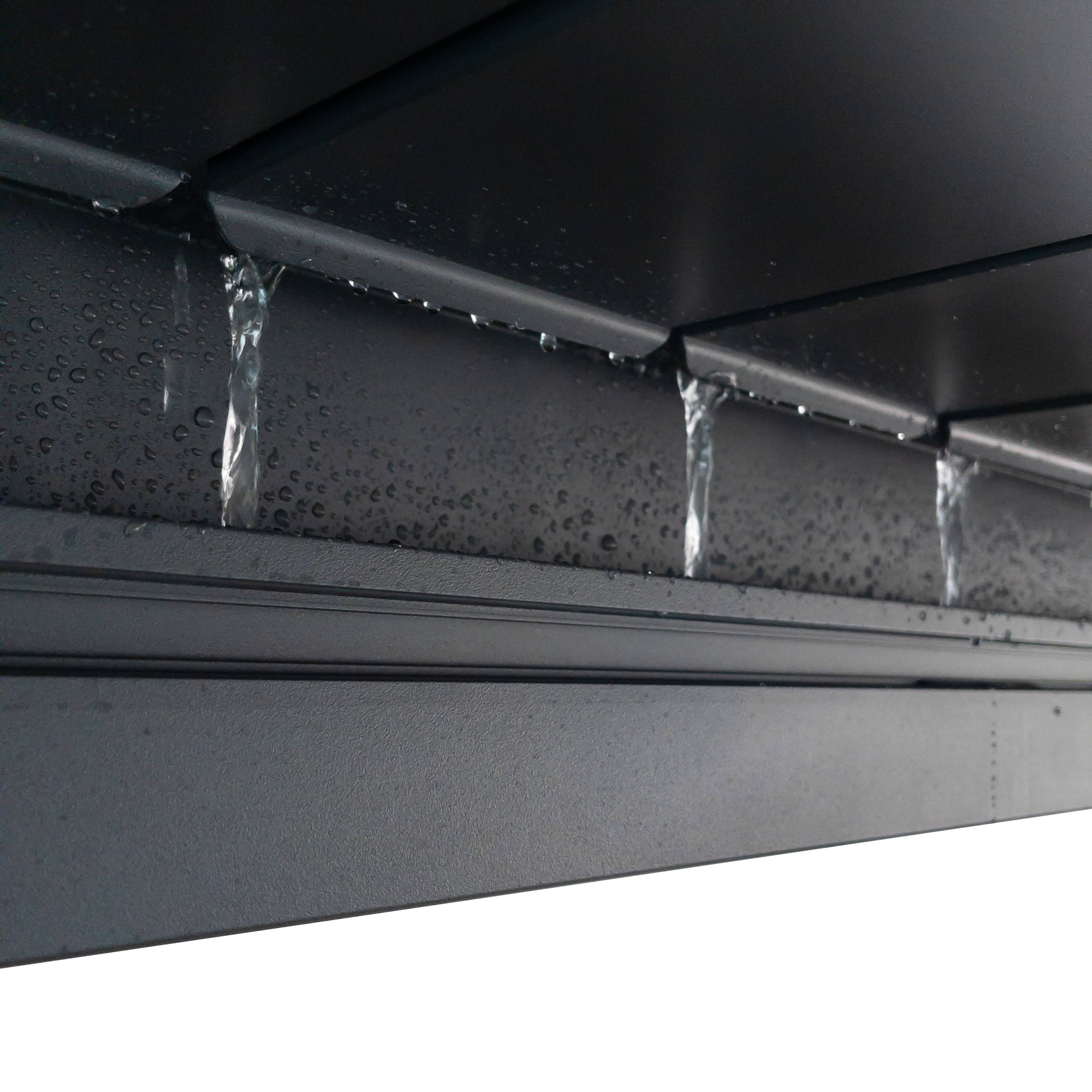 Pergola Bioclimatique Aluminium Adossée 19m² - 3,6x5,3 - Deux Stores Inclus - Anthracite - 34 lames en Aluminium a 120 degrés - Image 10