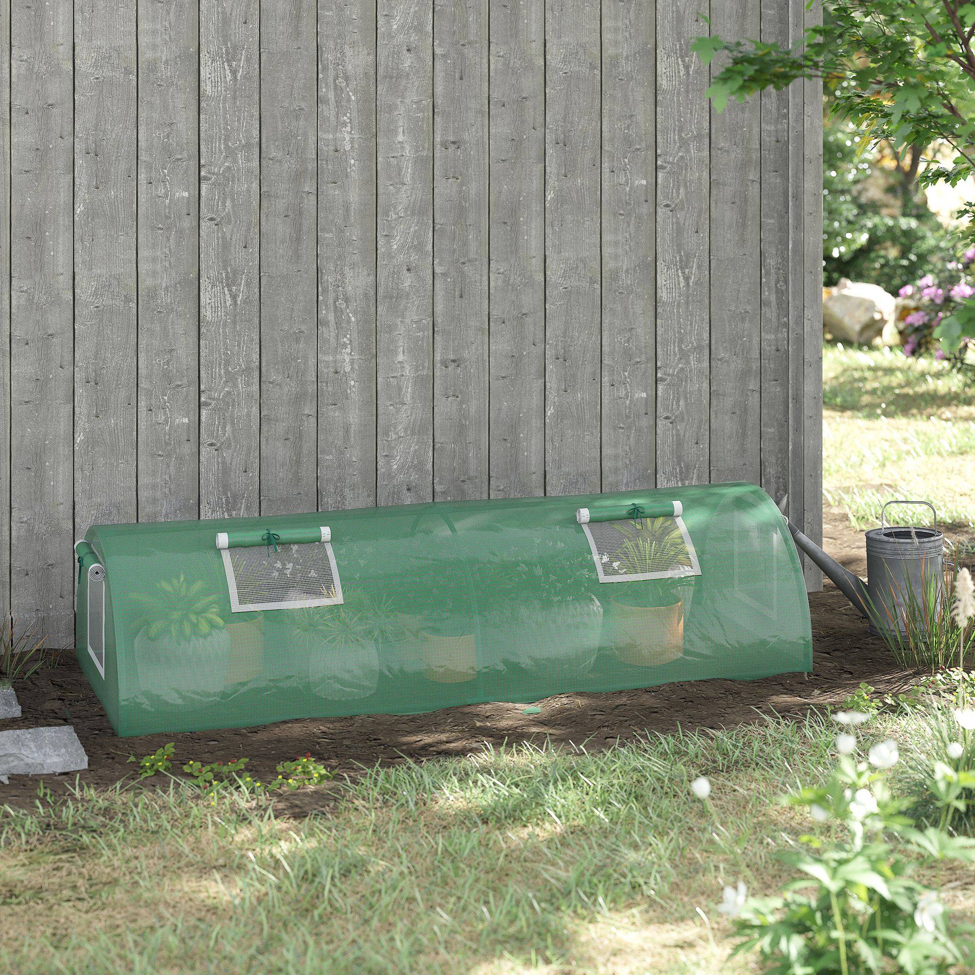 ComfortXL - Serre tunnel basse en acier et plastique vert 200 x 80 x 45 cm potager protection UV - ComfortXL Outdoor Living - Image 4