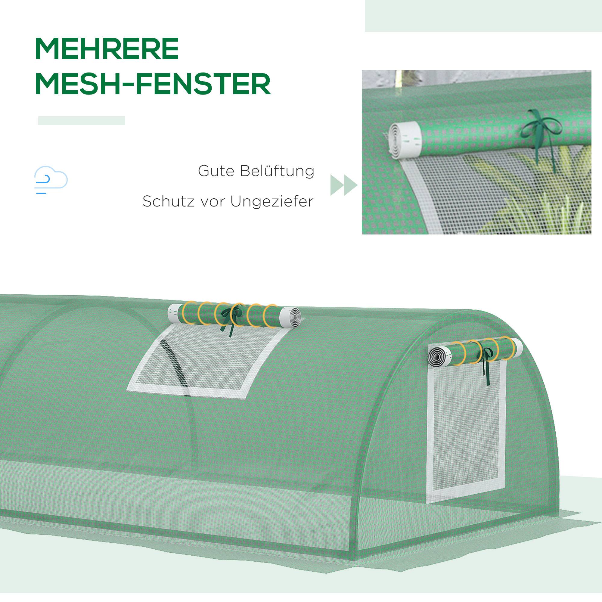 ComfortXL - Serre tunnel basse en acier et plastique vert 200 x 80 x 45 cm potager protection UV - ComfortXL Outdoor Living - Image 7