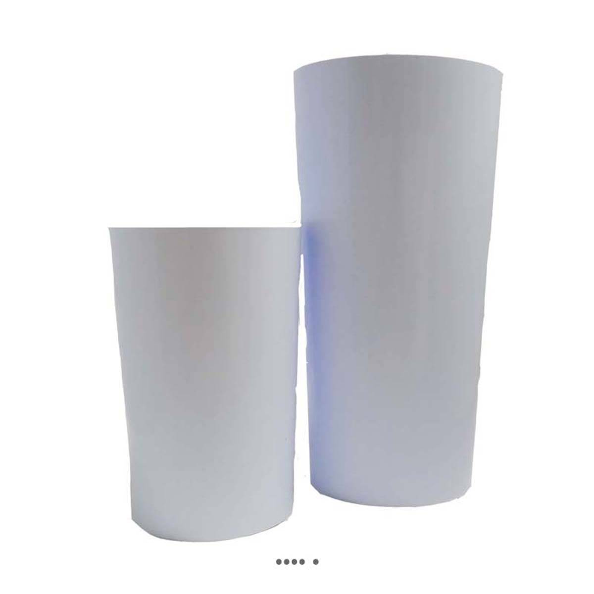Artificielles - Vase en plastique recyclable int. et ext. H23cm Blanc neige - dimhaut: H 23 cm - couleur: Blanc neige - Image 2