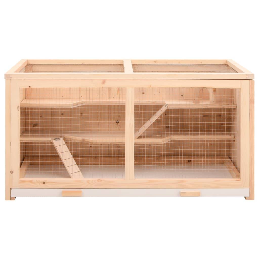 Grande cage à hamster en bois de sapin avec plateau 104x52x54 cm – ComfortXL Outdoor Living - Image 4