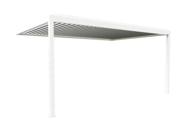 Pergola Bioclimatique Aluminium Adossée Blanc 5x3,5 Manuelle S ORIAL France - Image 8