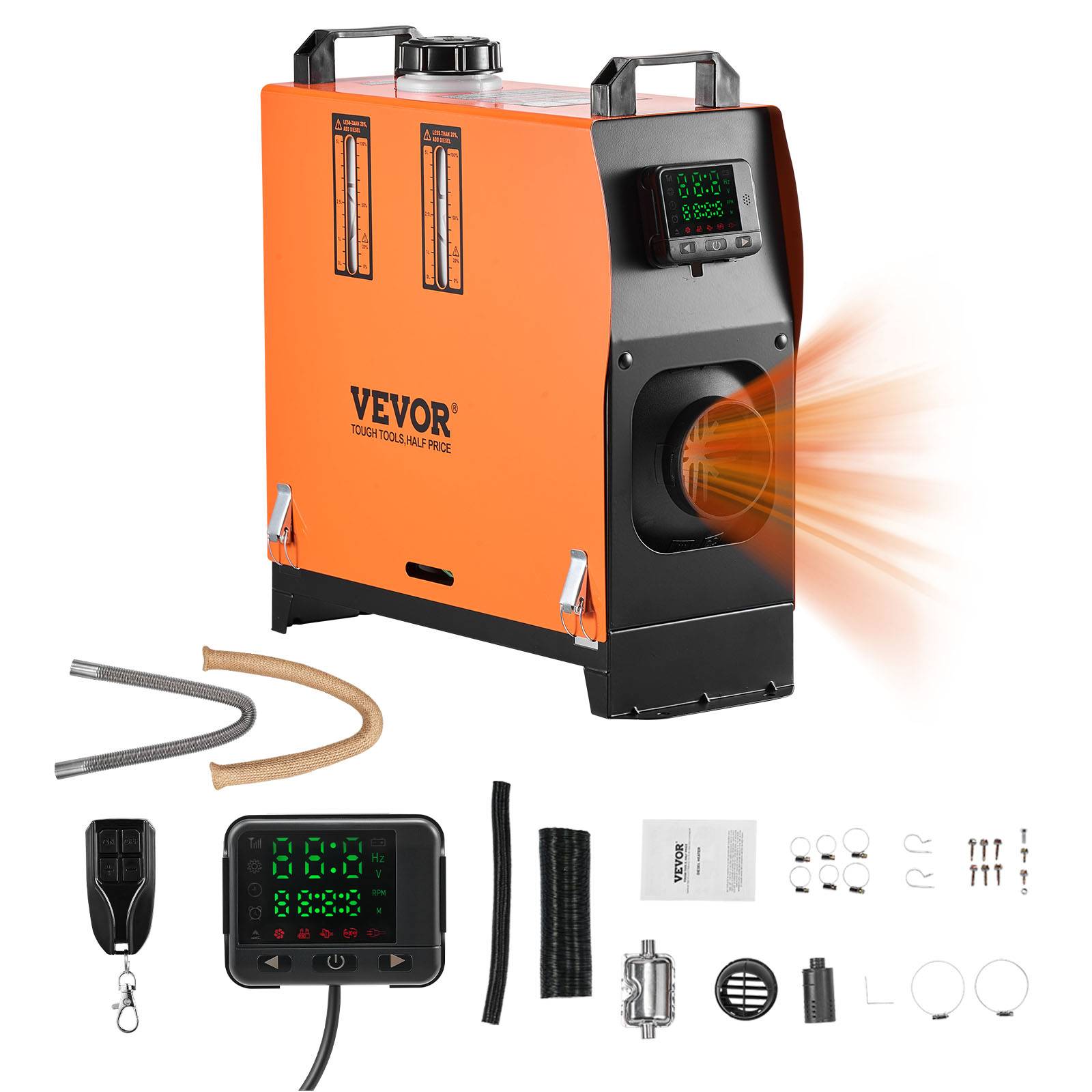 Vevor - VEVOR Chauffage diesel 8kW 12-24V, 0-40°C, télécom., écran couleur, faible bruit - Image 1