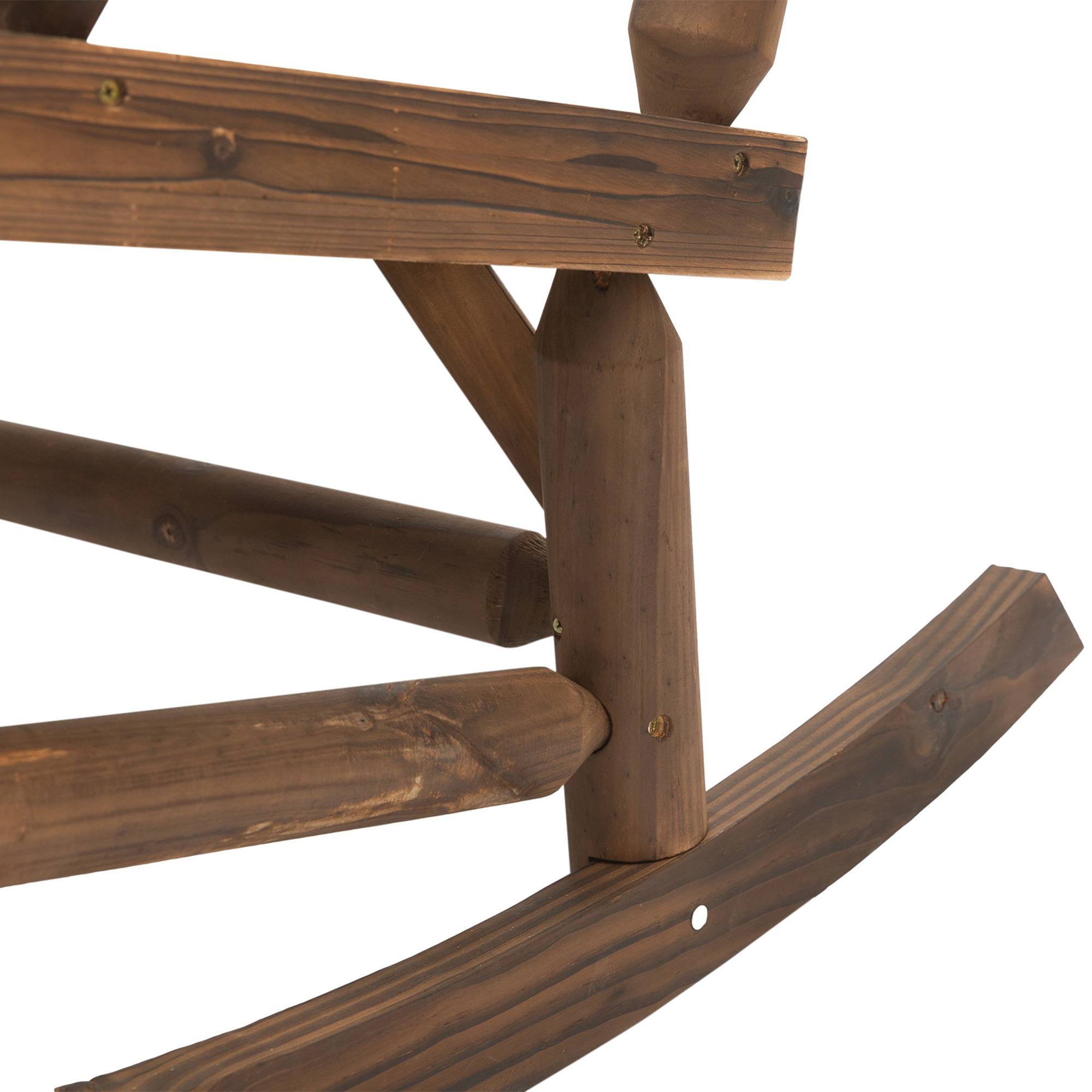 Outsunny - Banc à bascule de jardin 2 places style rural chic dossier accoudoirs aspect rondins de bois assise à lattes sapin traité carbonisation - Outsunny - Image 5