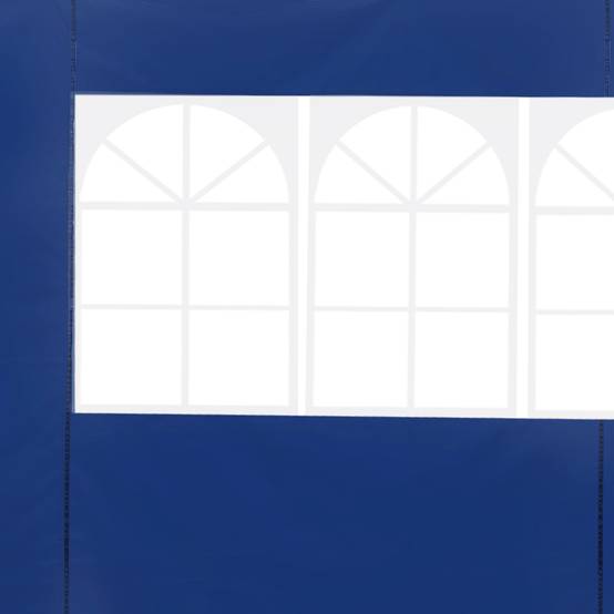 2 parois laterales pour tentes 3x3 m, 300x200 cm, parois de rechange pour cenador en toile Oxford avec fenetre, jardin, bleu - Image 9