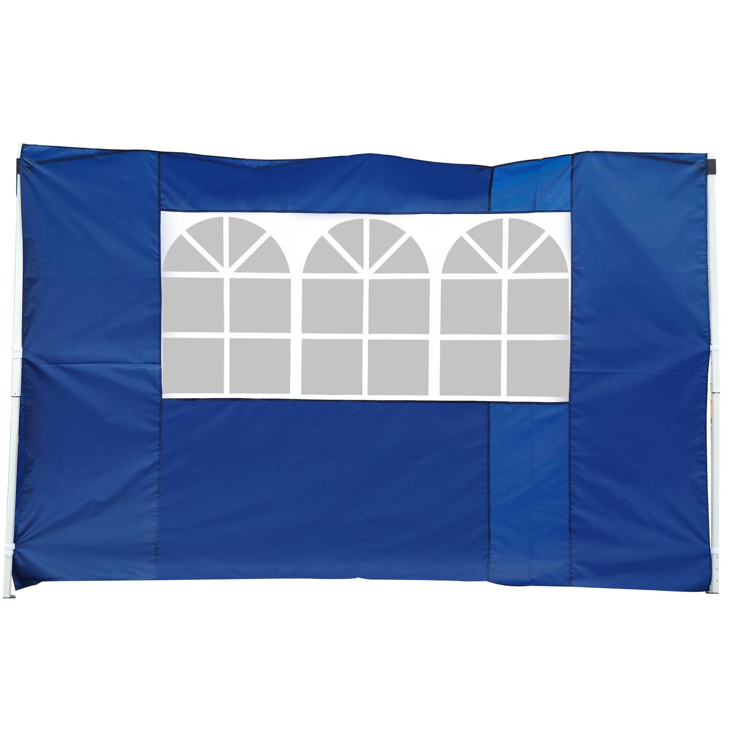 2 parois laterales pour tentes 3x3 m, 300x200 cm, parois de rechange pour cenador en toile Oxford avec fenetre, jardin, bleu - Image 8