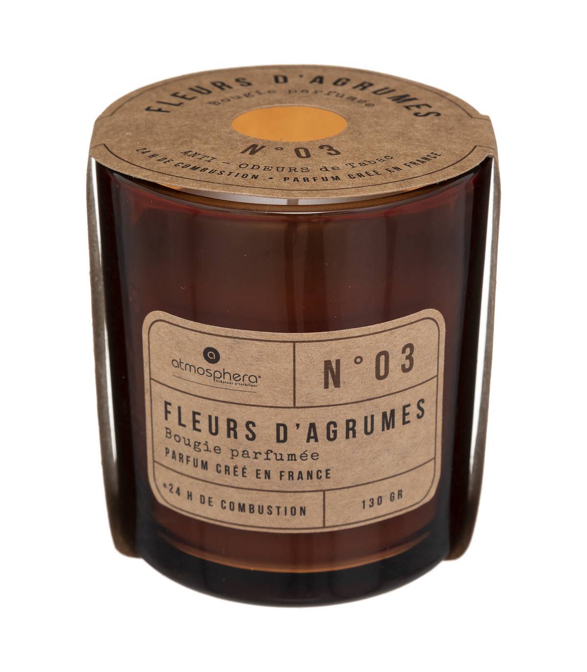 Bougie Parfumée 130 G Fleurs d'agrumes Pot en Verre 130 G  - anti-odeurs de tabac - Image 2