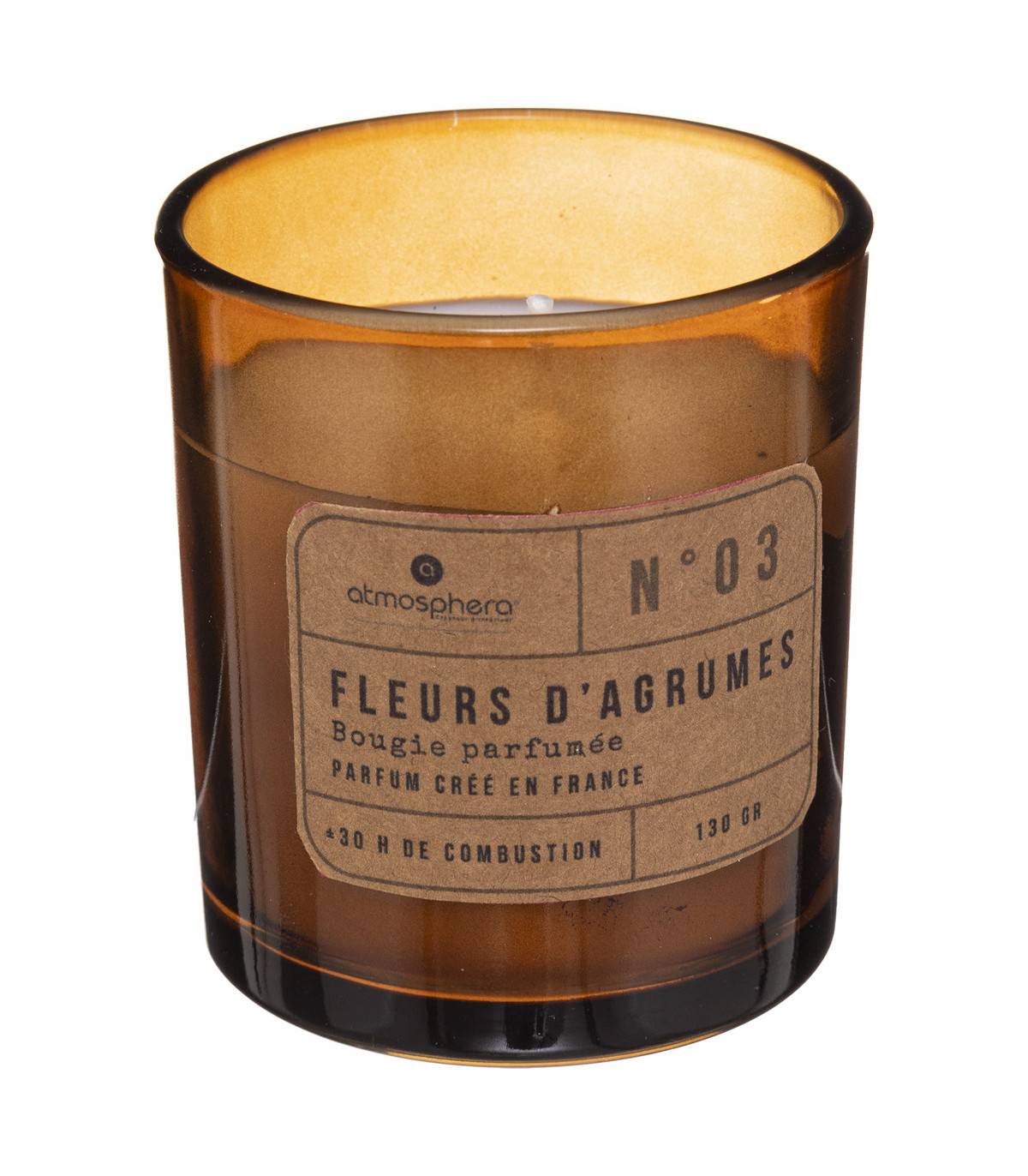 Bougie Parfumée 130 G Fleurs d'agrumes Pot en Verre 130 G  - anti-odeurs de tabac - Image 1