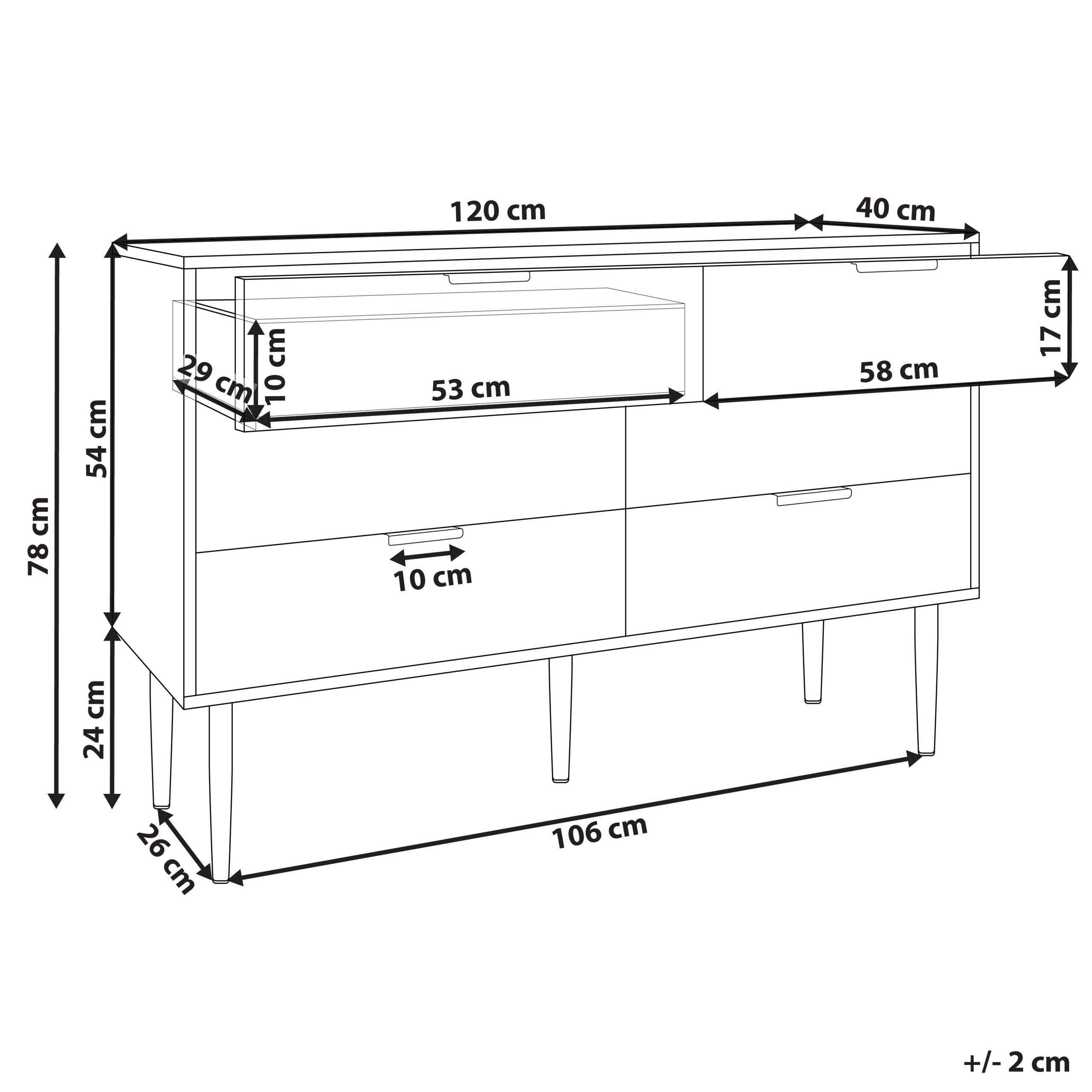 Beliani - Commode MDF Blanc SOHO - 120x40x78- Beliani - Image 3