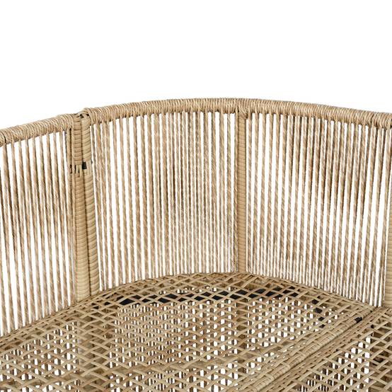ComfortXL - Salon de jardin 5 places résine tressée terrasse extérieur table verre beige noir - ComfortXL Outdoor Living - Image 9
