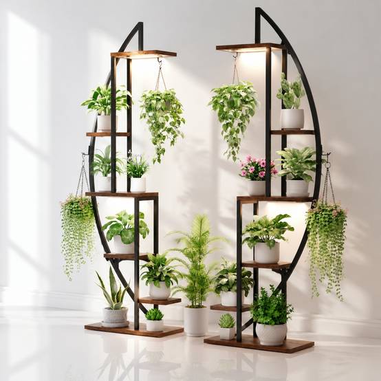 Étagère à Plantes 6 Niveaux avec Lumières de Culture Grand Ecran pour Salon Intérieur - Image 7