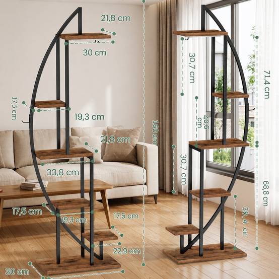 Étagère à Plantes 6 Niveaux avec Lumières de Culture Grand Ecran pour Salon Intérieur - Image 6