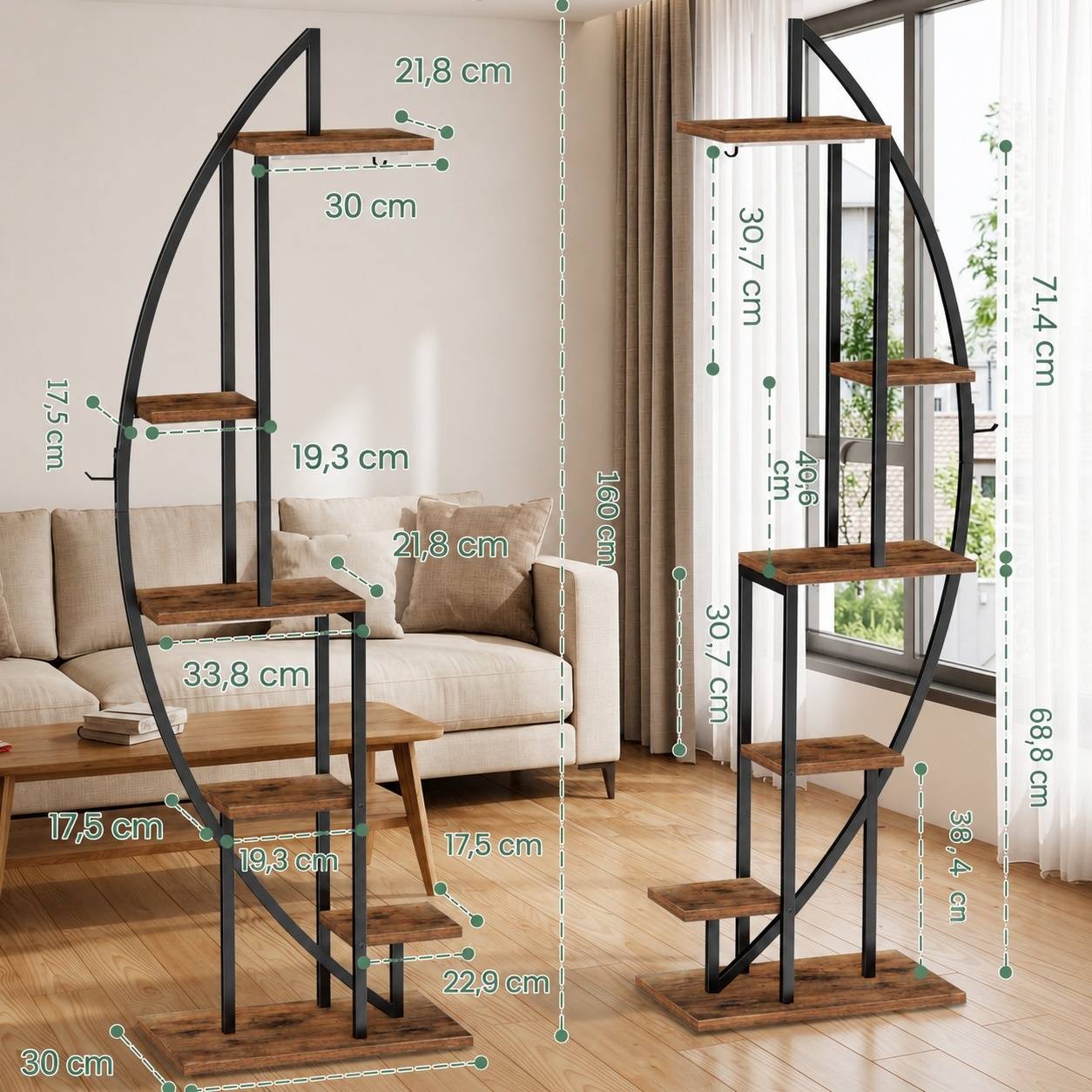 Étagère à Plantes 6 Niveaux avec Lumières de Culture Grand Ecran pour Salon Intérieur - Image 6