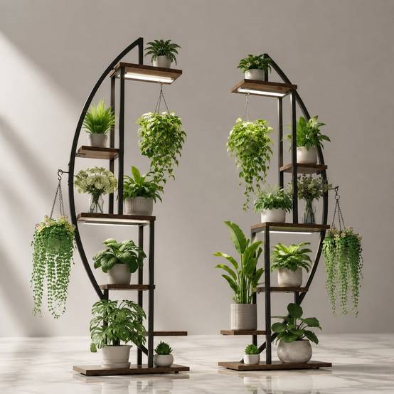 Étagère à Plantes 6 Niveaux avec Lumières de Culture Grand Ecran pour Salon Intérieur - Image 8