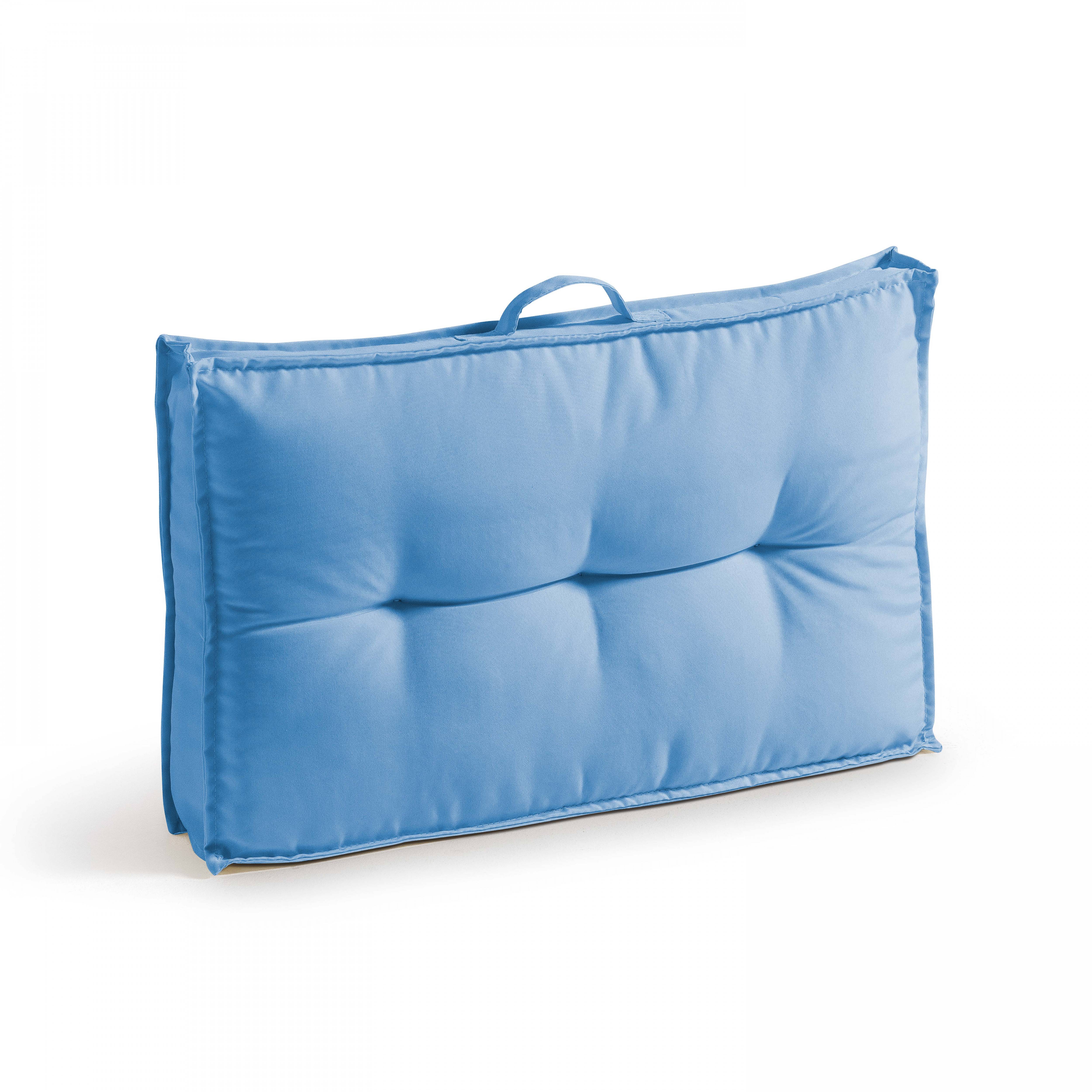 Oviala - Lot 2 coussins palette dossier polyester bleu 60x40x12 cm Cuzco - Oviala - Image 2