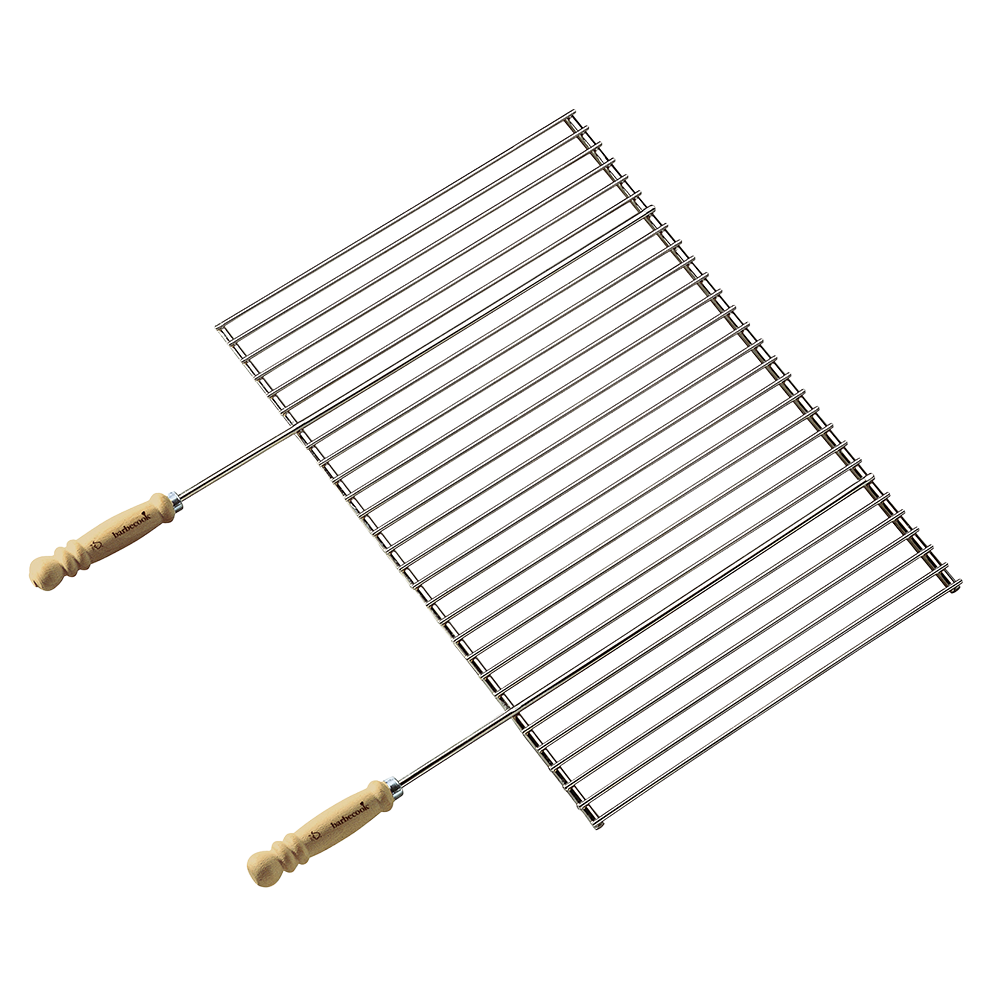 Barbecook - Grille de cuisson professionnelle rectangulaire - Chrome et bois - 70 x 40cm - Image 1