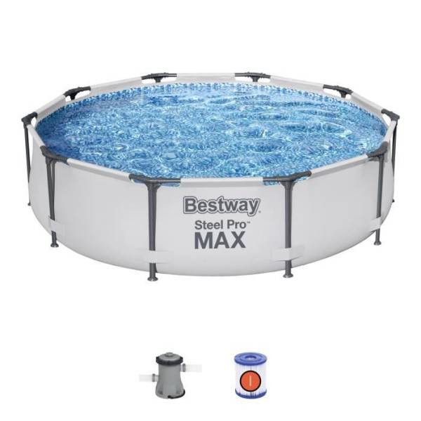 Bestway - Kit Piscine hors sol tubulaire BESTWAY Steel Pro Max™ - 305 x 76 cm - Ronde (Avec épurateur a cartouche et pompe de filtratio - Image 1