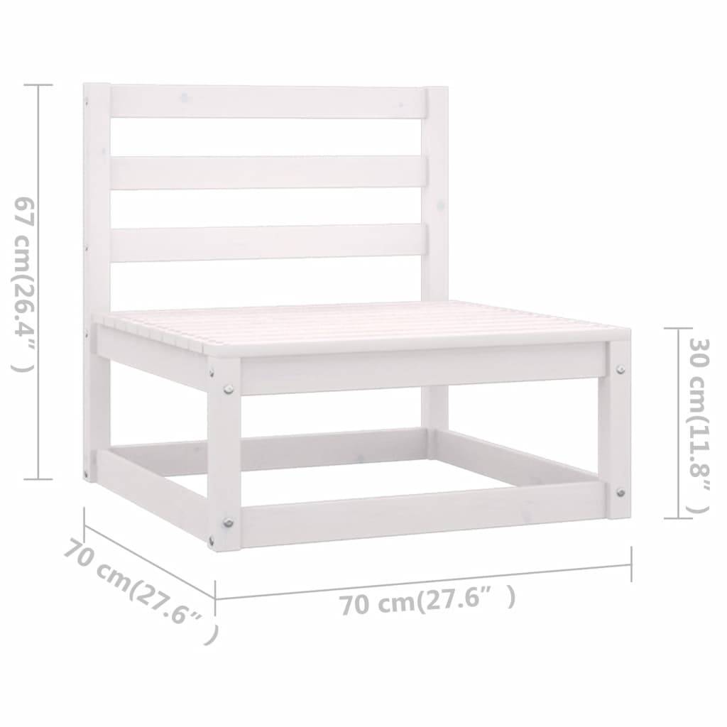 Helloshop26 - Salon de jardin meuble d'extérieur ensemble de mobilier 9 pièces avec coussins blanc bois de pin massif - Image 7