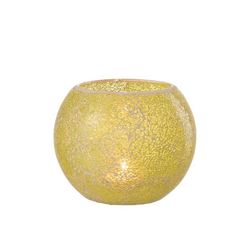 Photophore en verre jaune 20.5x20.5x17 cm - J-Line - Image 3