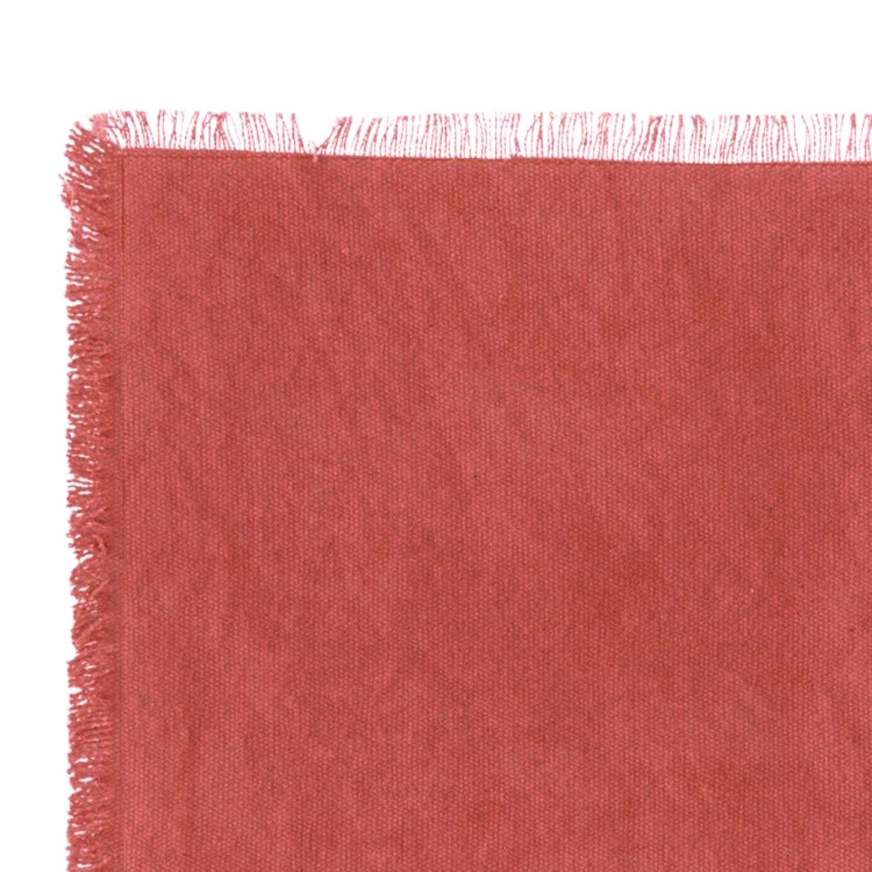 Set de table à franges - SECRET DE GOURMET - Coton - Terracotta - Image 2