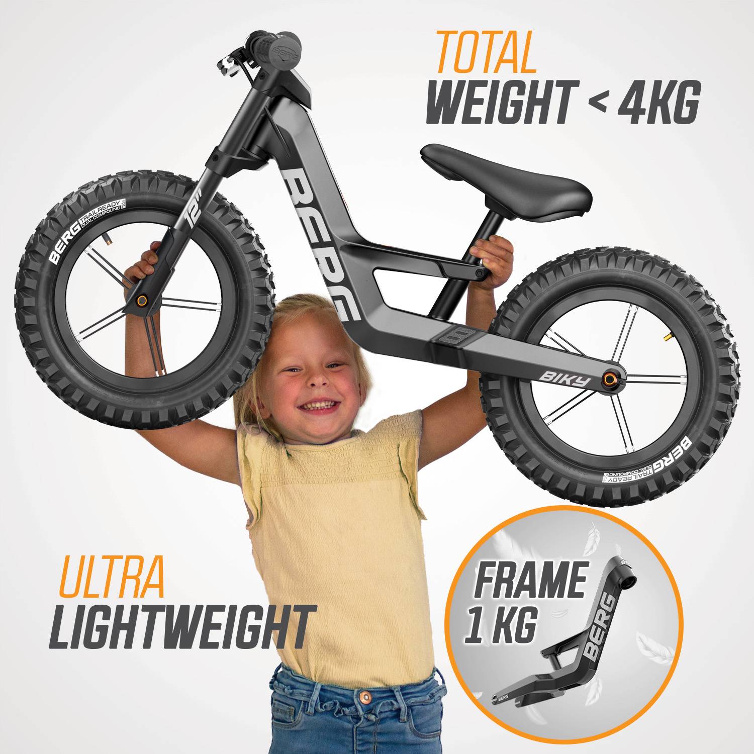 Berg - Vélo d'équilibre Biky Cross noir avec frein à mains 2-5 ans, BERG - Image 3