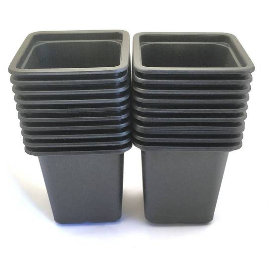 Vilmorin - Pack de 20 Godets carrés noir en plastique 7cm