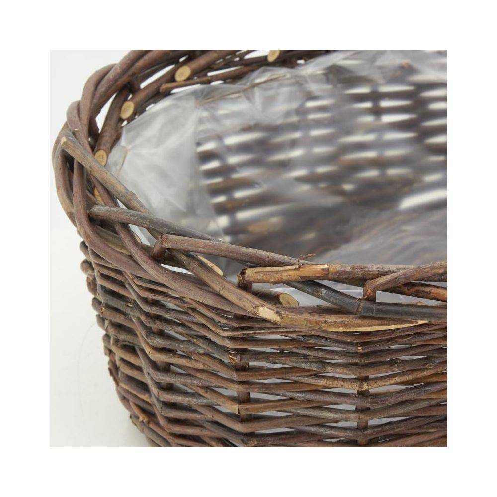 Aubry Gaspard - Corbeilles ovales en osier brut marron (lot de 2) - Image 4
