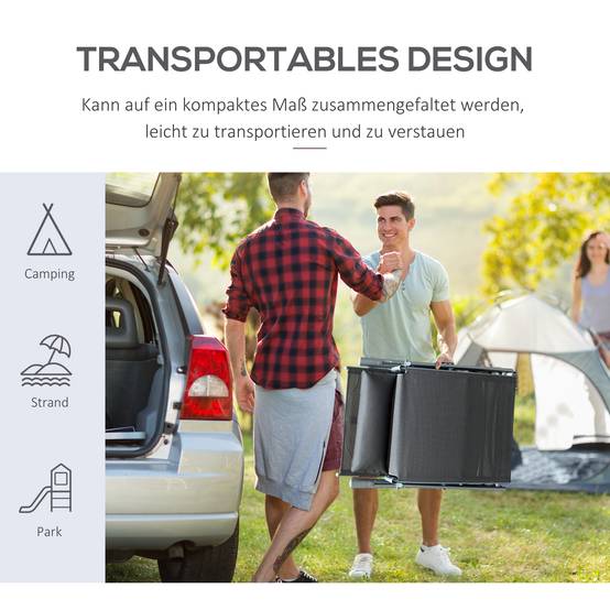 Transat pliable et réglable avec coussin, en métal gris. - Image 6