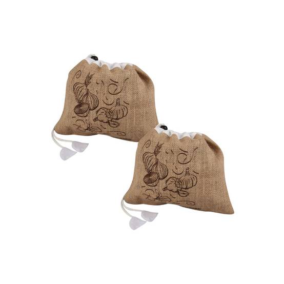 Lot de 2 sacs à légumes réutilisables avec 2 ustensiles de cuisine Fackelmann Nature - Image 1
