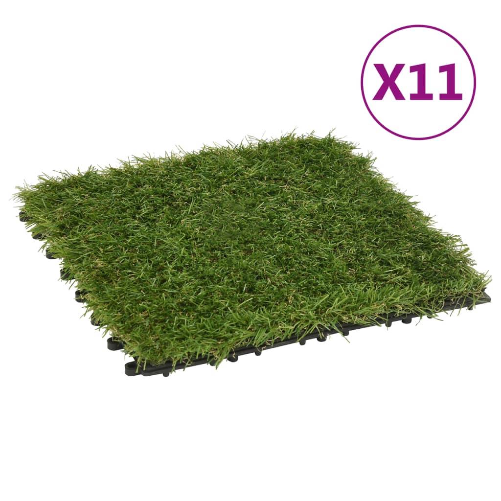 Vidaxl - Carreaux de gazon artificiel 11 pcs Vert 30x30 cm - Image 1