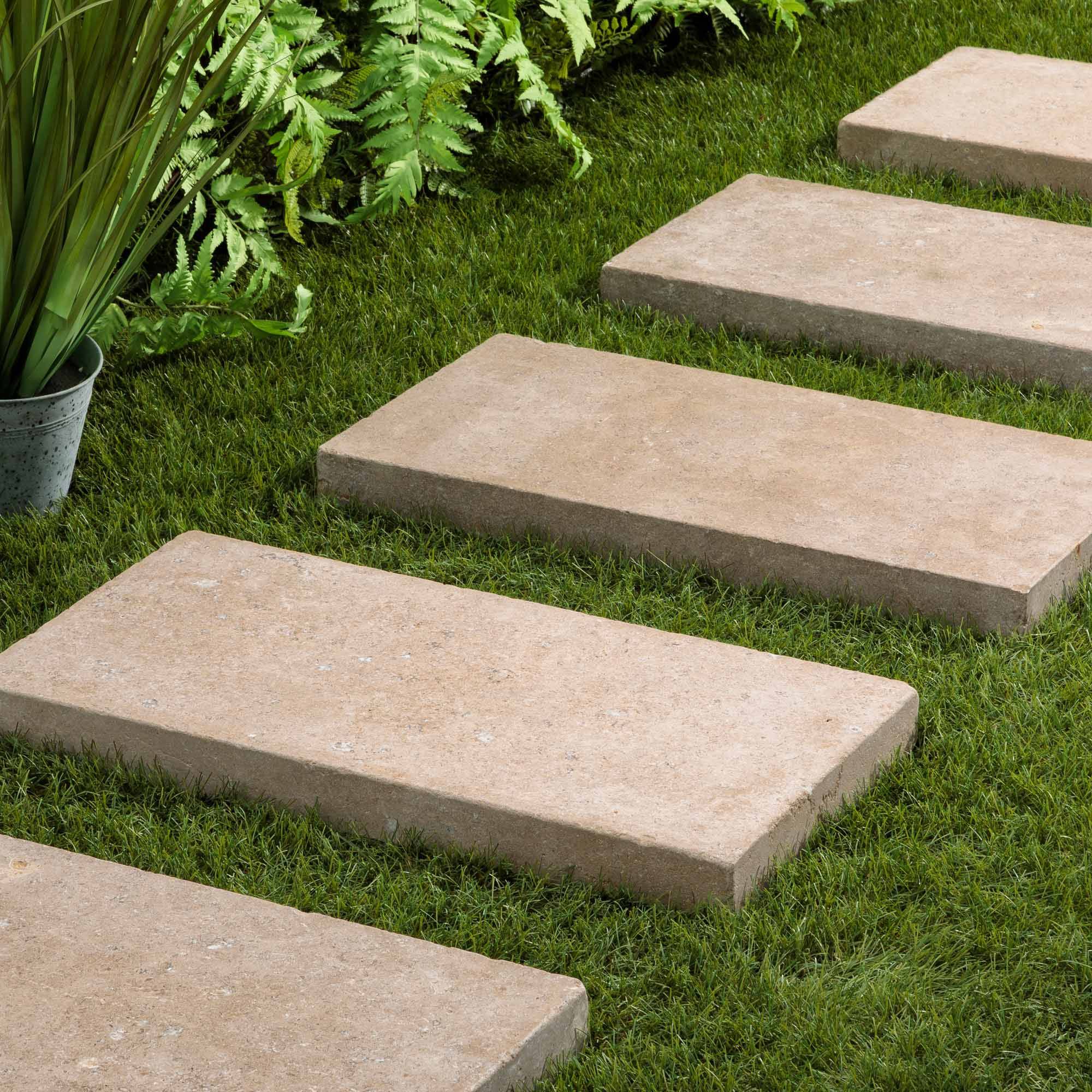 RO'MA Nature - Pas japonais Rectangle Pierre d'Egypte Beige 60x30x5 cm (à l'unité) - RO'MA NATURE - Image 1