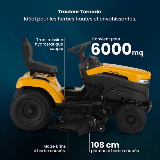 Stiga - Tracteur Tornado 5108, moteur 452 cc, éjection latérale, phares LED - STIGA - Image 2
