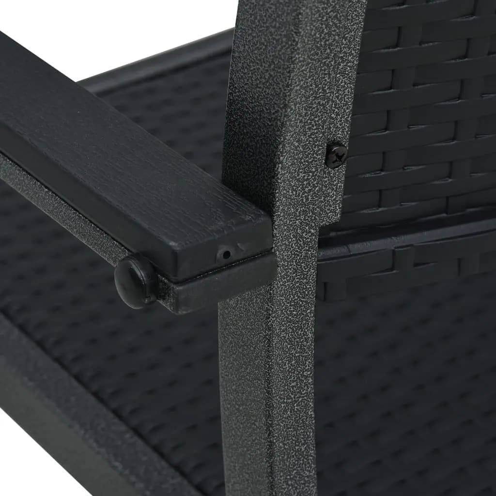 Ensemble Bistro 2P Plastique Aspect Rotin et Acier Noir – ComfortXL Outdoor Living - Image 8