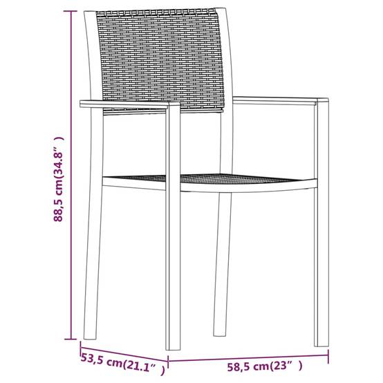 Ensemble Bistro 2P Plastique Aspect Rotin et Acier Noir – ComfortXL Outdoor Living - Image 5