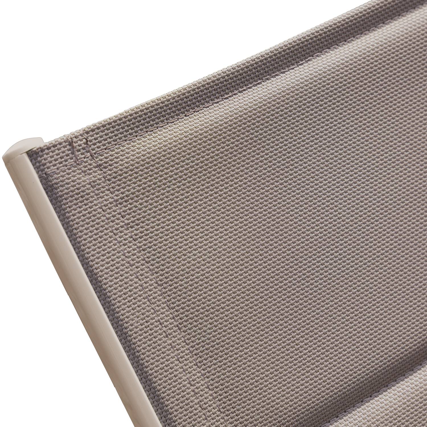 Happy Garden - Bain de soleil BARBADOS en textilène taupe - aluminium taupe - HAPPY GARDEN - Image 5