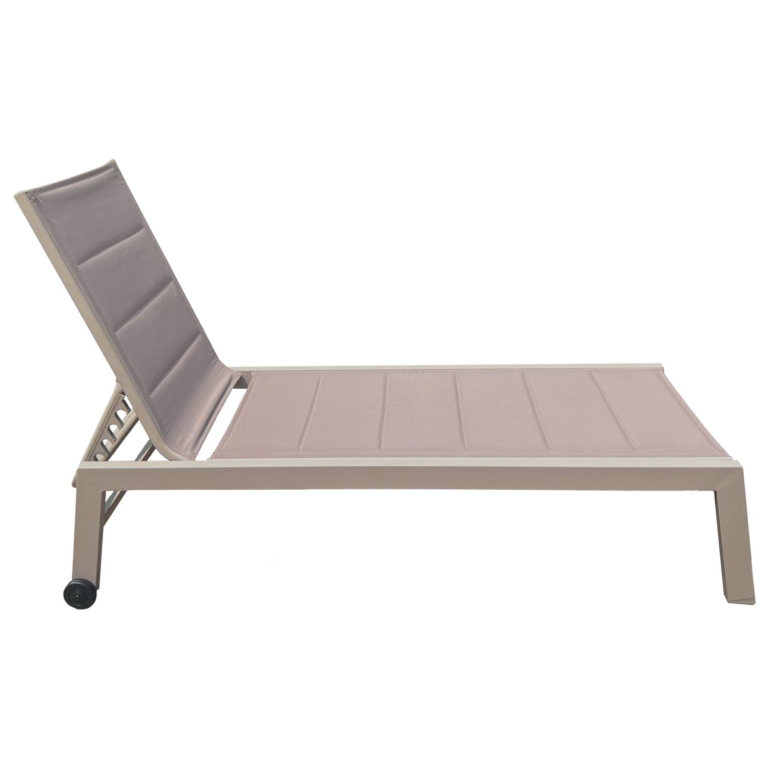 Happy Garden - Bain de soleil BARBADOS en textilène taupe - aluminium taupe - HAPPY GARDEN - Image 3