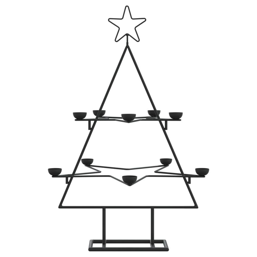 ComfortXL - Petit sapin de Noël en métal avec bougeoirs pour table Noir 75 cm – ComfortXL Outdoor Living - Image 4