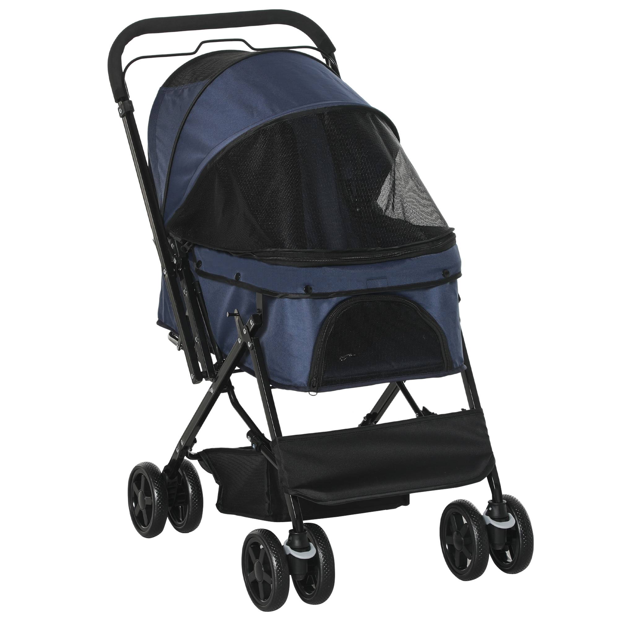 Poussette pour animaux en polyester bleu 76.5 x 52 x 95 cm - PANGIVO - Image 1