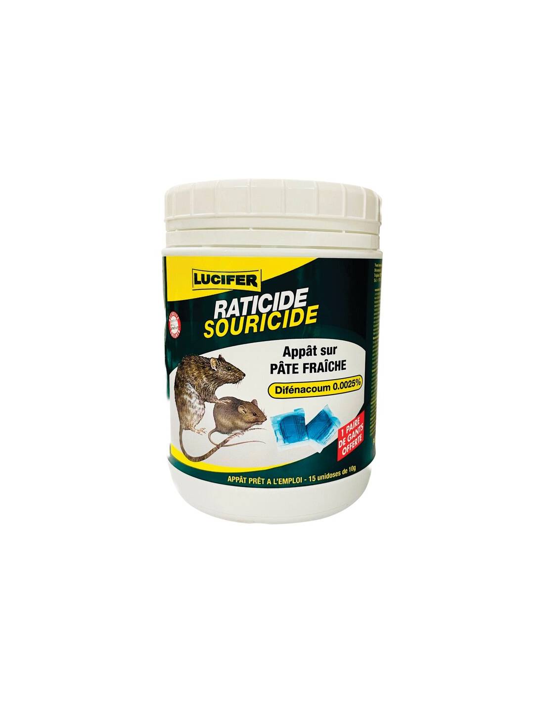 Raticide Souricide Lucifer 150g éradication Rapide Rongeurs - Lucifer ...