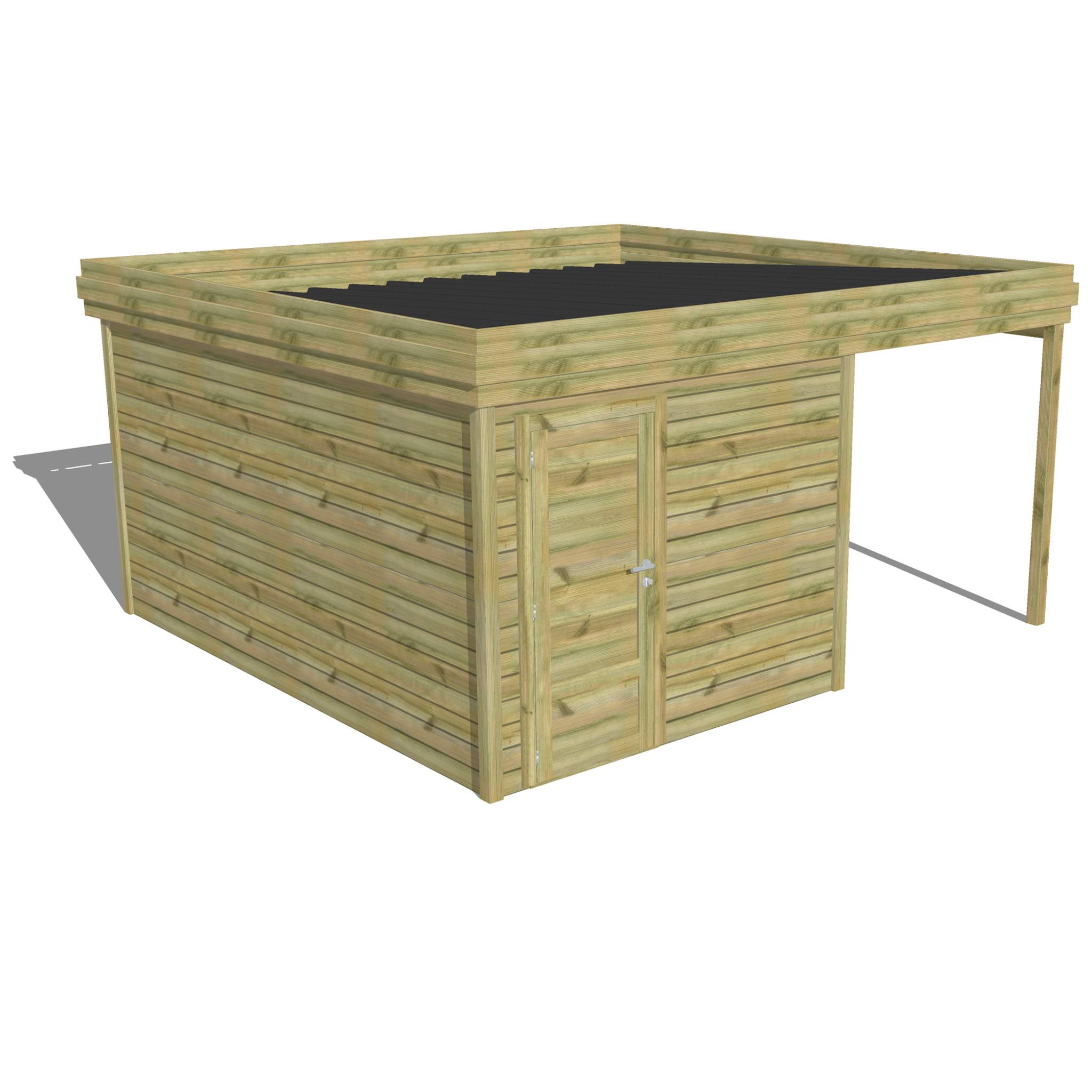 ABRI DE JARDIN bois  autoclave 27mm - 4,64x4,34m / 20m2 - Bac acier - Abri Français - Image 1